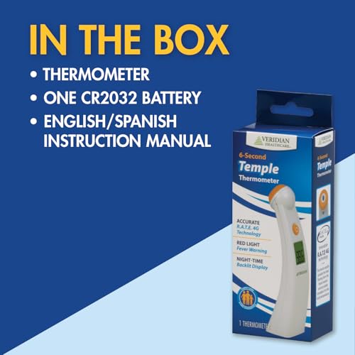 Veridian Temporal Contact Thermometer LCD Display 09