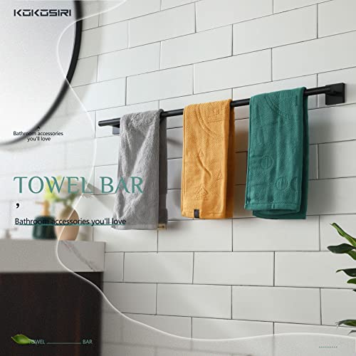 36'' Towel Rails Bathroom Towel Bars Matte Black 36 Inch Bath Towel Holder for Washroom Kitchen Wall Stainless Steel B4005BK