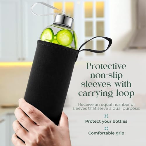16 oz Glass Water Bottles (6 Count)