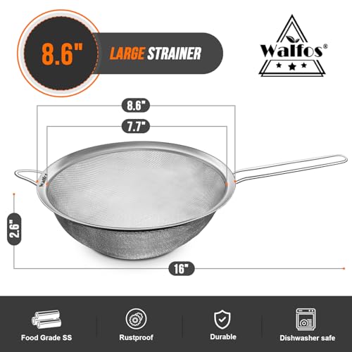 8.6 Inch Large Fine Mesh Strainer