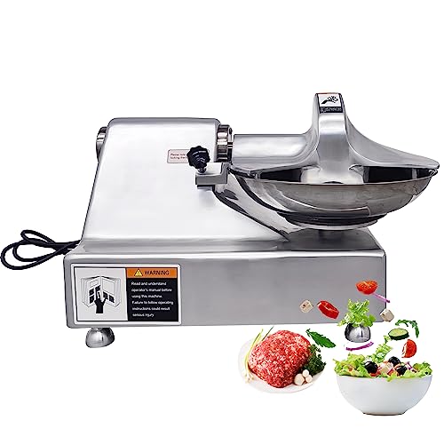 110V Commercial Food Processor Electric Food Cutter Meat Vegetable Chopper Grinder Machine with 5.5L Capacity for Vegetables Fruits Meat Grains Peanut Ginger Garlic