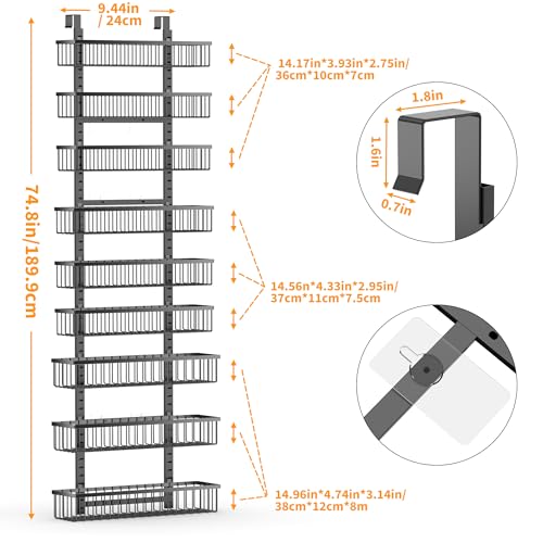 9 Tier Over The Door Pantry Organizer