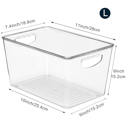 Large Clear Storage Bins with Lids (8 Count)