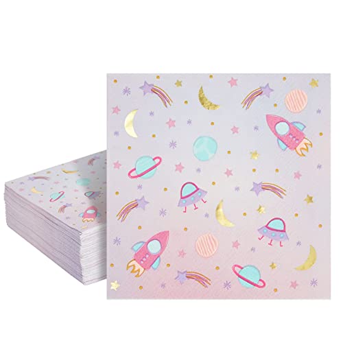 Galaxy Space Napkins for Girls (50 Count)