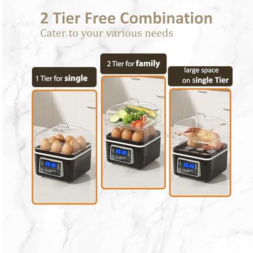 2 Tiers Electric Food Steamer for Cooking (2 Count)