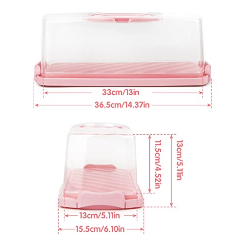 2 Pack Plastic Rectangular Bread Box with Clear Lid (2 Count)