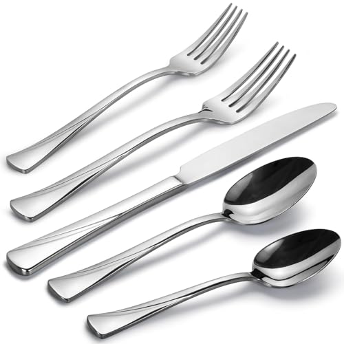 Alice 40 Piece Silverware Set Stainless Steel Flatware Set (8 Count)