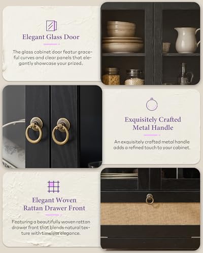 71" Tall Arched Pantry Cabinet with Innovative Drawer
