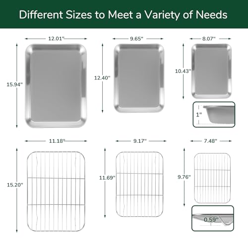 18 0 Stainless Steel Baking Sheet with Cooling Rack