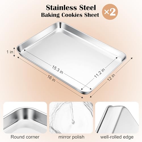 Stainless Steel Baking Sheet Set of 2 (2 Count)