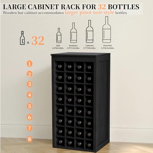8 Tier Freestanding Wine Rack Wood