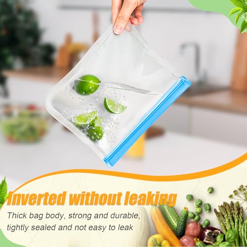 10 Pack Reusable Silicone Food Storage Bags (10 Count)
