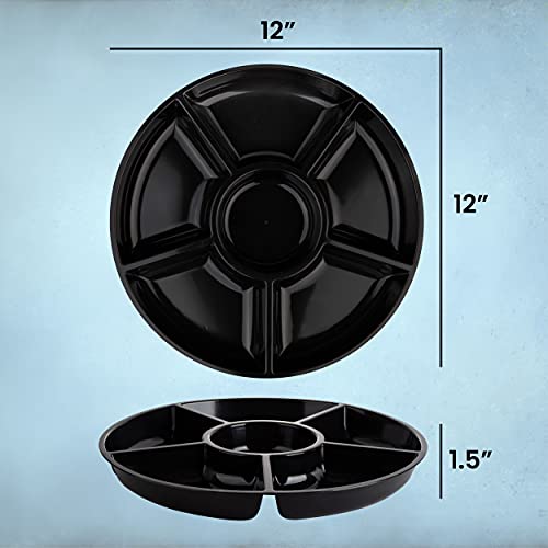 6 Sectional Round Plastic Serving Tray