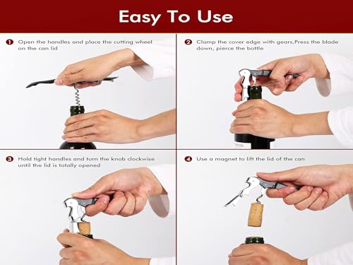 Professional Waiter Corkscrew Wine Openers Set (4 Count)