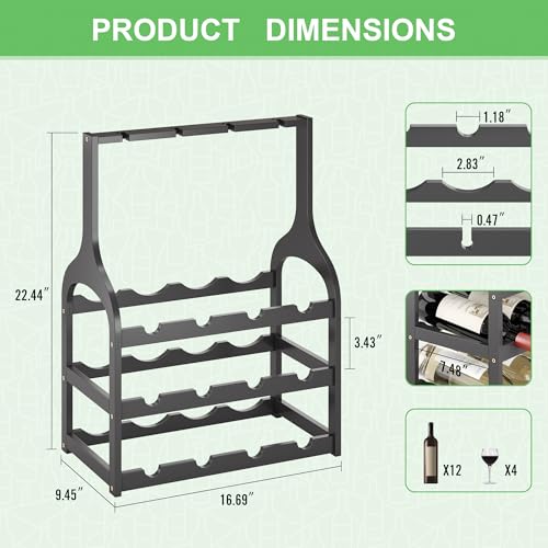 Bamboo Wine Rack Countertop