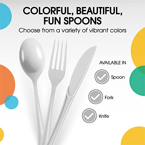 Party Solids 200 Pcs Heavy Duty Plastic Cutlery (200 Count)