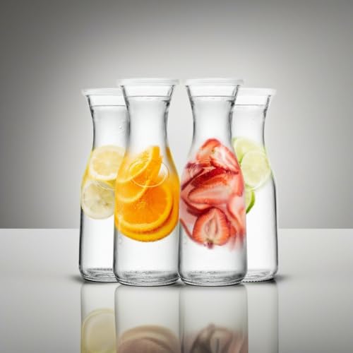 Glass Carafes with Lids (4 Count)