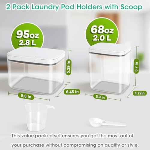 2 Pack Laundry Pods Container with One (2 Count)