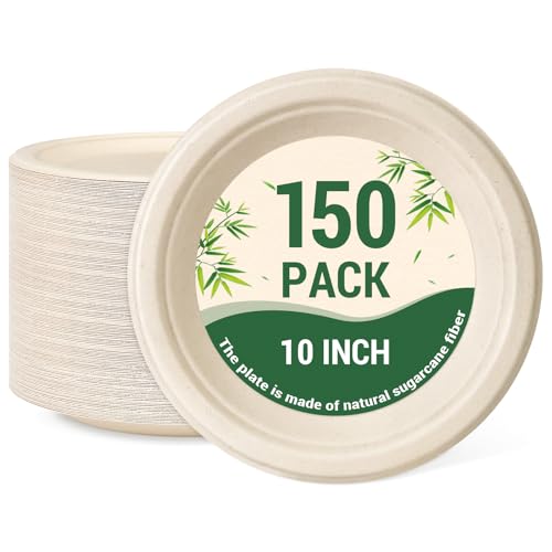 Compostable Paper Plates (150 Count)
