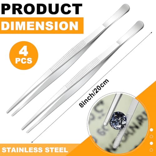4 Packs Bar Tongs Stainless Steel