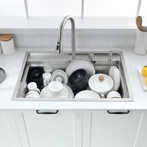 30 inch Drop in Kitchen Sink with Faucet Combo