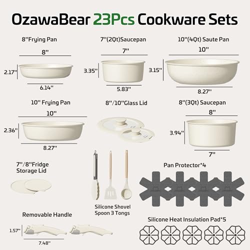 23 Pcs Pots and Pans Set Non Stick