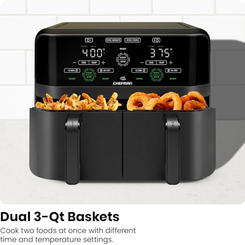 6 Quart Dual Basket Air Fryer (2 Count)