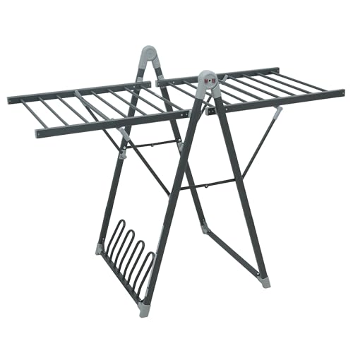 Heating Clothes Drying Rack Foldable Shoes Socks Space Gray