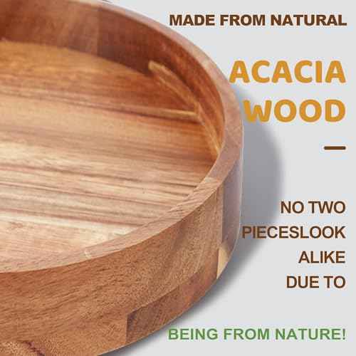 2 Pack] 9" Wood Lazy Susan Organizer for Cabinet (2 Count)