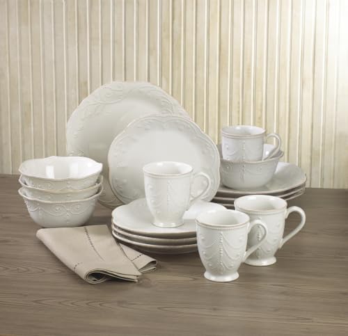 French Perle White Stoneware 16 (16 Count)