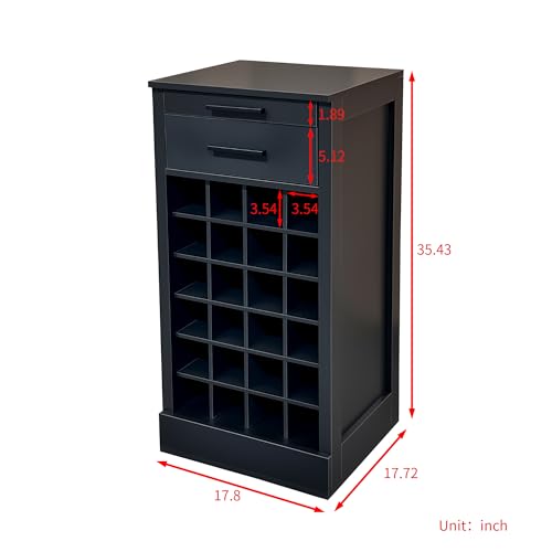 6 Tier Wine Rack Freestanding Floor with 2 Drawers