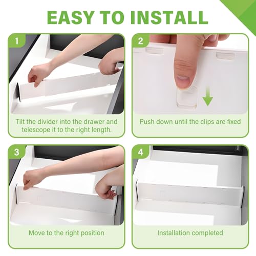 5 Pack Drawer Dividers 3.2" High Slim Organizers Expandable 10.8