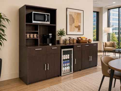 2 Door Kitchenette Cabinet with Upper Hutch