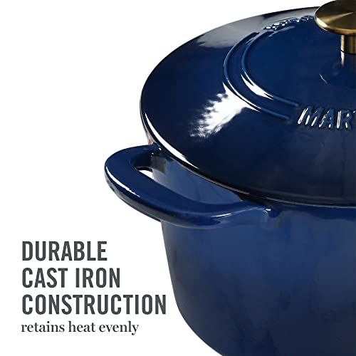 Gatwick 7 Quart Enamel Cast Iron Dutch Oven Pot with Lid