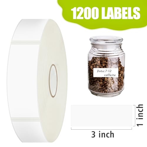1200 Blank Removable Freezer Labels with Perforation Line for Easy Distribution and Use. Waterproof and Oil (1200 Count)
