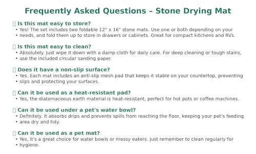 Large Foldable Stone Dish Drying Mat (2 Count)
