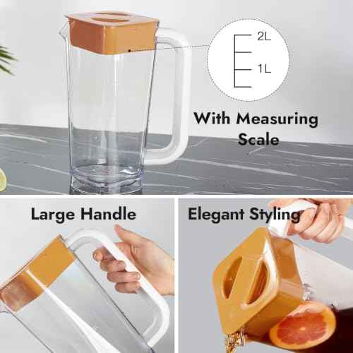 2 Pack Plastic Pitcher with Lid (2 Count)