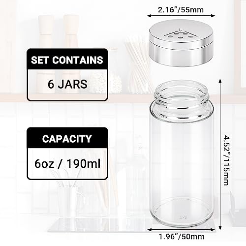Spice Jar with Shaker Lids (6 Count)