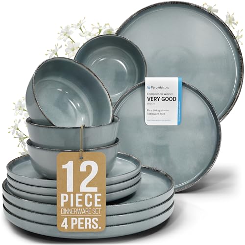 12 Piece Stoneware Dinnerware Set for 4 (12 Count)