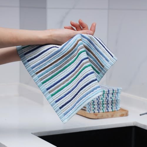 Kitchen Rags Dish Cloths for Washing Wiping Cleaning Towels (8 Count)
