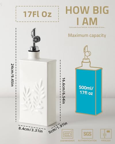 Sweejar Ceramic Olive Oil Dispenser Bottle for Kitchen