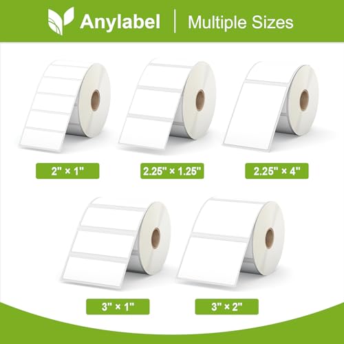 Compatible 2" x 1" Direct Thermal Labels Replacement for Barcodes Postage Address Shipping Compatible with Rollo & Zebra Desktop Printers Adhesive & Perforated (24 Count)