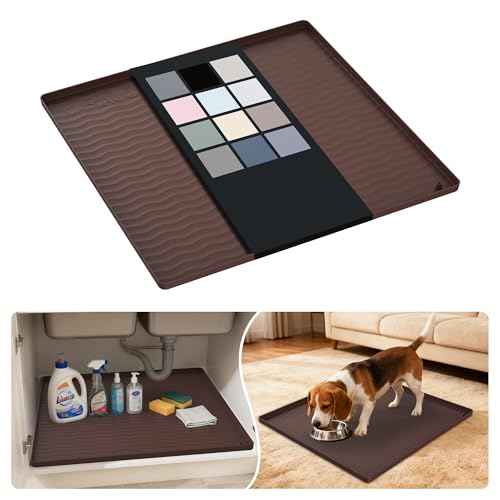 Waterproof Silicone Under Sink Mat 22'' x 22'' Shelf Liner for Kitchen and Bathroom