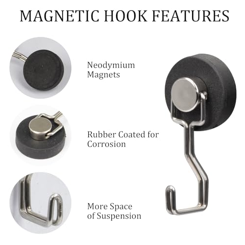 Magnetic Hooks for Grill & Refrigerator (12 Count)