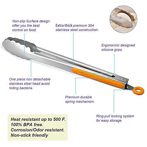 304 Stainless Steel Kitchen Cooking Tongs