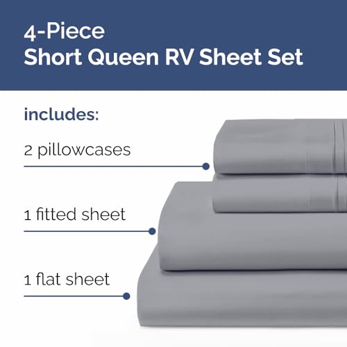 Short Queen Size 4 Piece Bed Sheet Set (4 Piece Set)