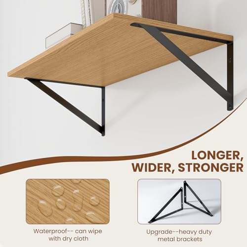 24W x 12D Deep Floating Shelves Set of 2 Oak (2 Count)