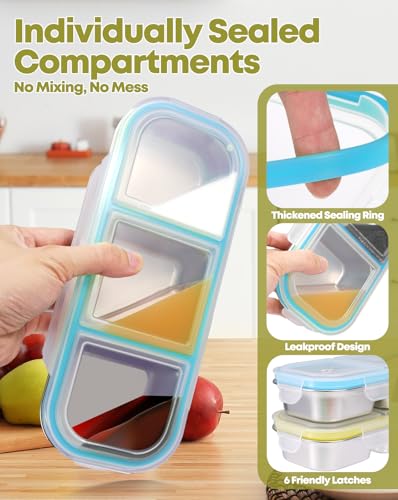 2 Pack Stainless Steel Snack Containers (2 Count)