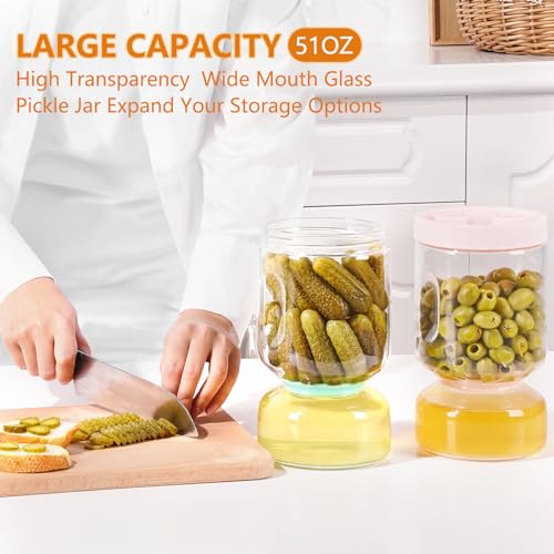 Pickle Jar with Strainer Flip