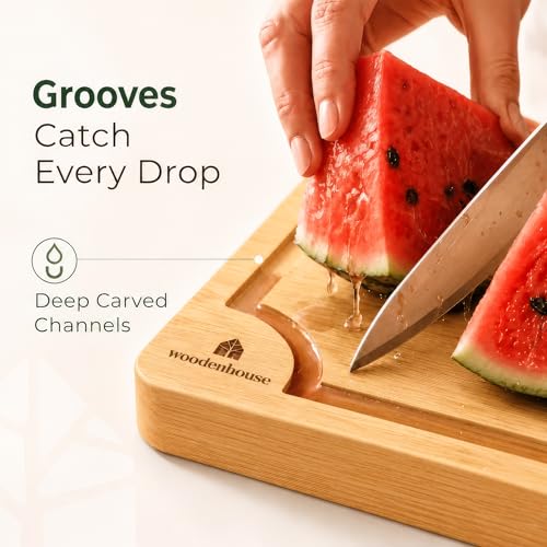 Bamboo Cutting Boards for Kitchen Set of 3 (3 Count)